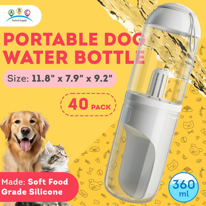 Portable Dog Water Bottle Dispenser ,Pet Water Bottles for Dogs on Walks ABS Dog Travel Water Bottle with Silicone Strap & Cotton Filter