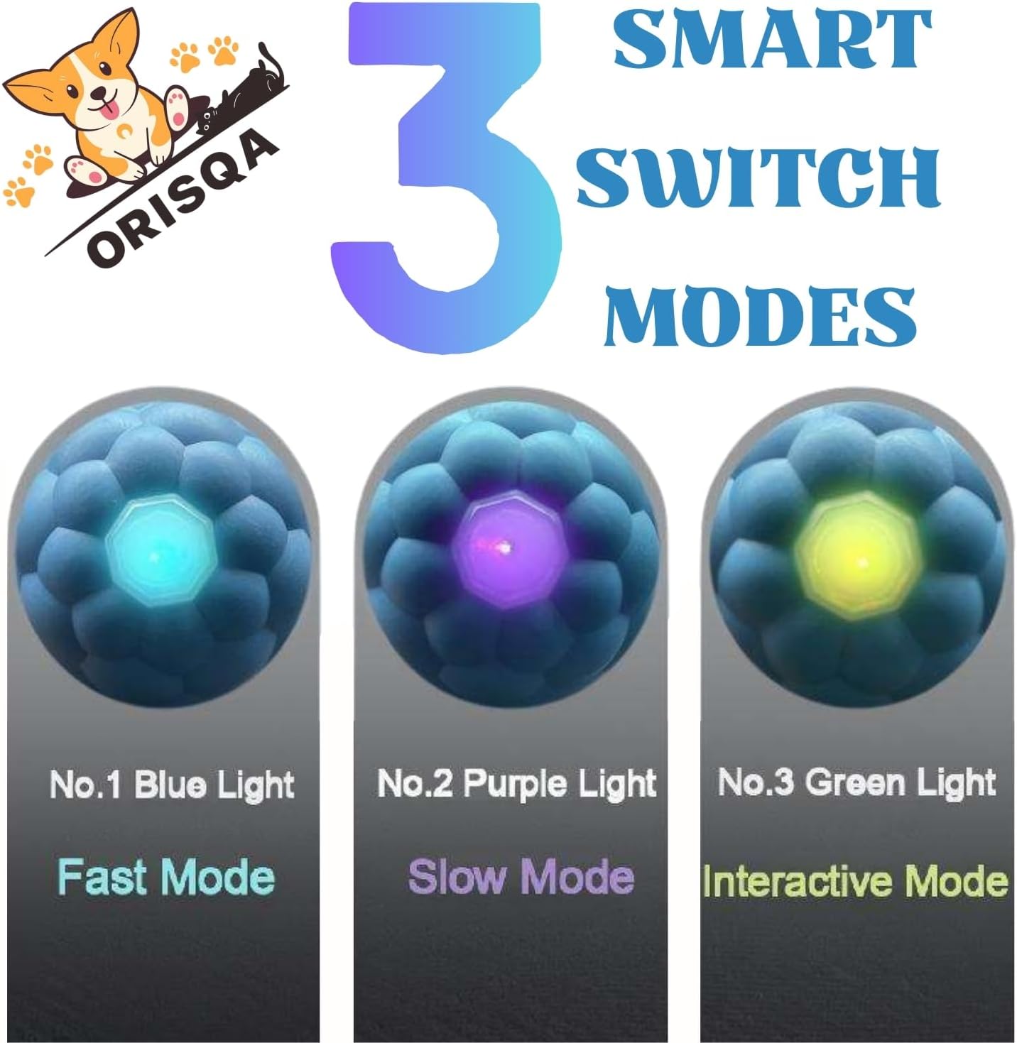 Interactive Motion-Activated Dog Toy with Rope – Rechargeable Smart Ball for Small Dogs, Featuring 3 Speed Modes and Durable Design