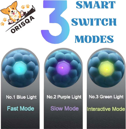 Interactive Motion-Activated Dog Toy with Rope – Rechargeable Smart Ball for Small Dogs, Featuring 3 Speed Modes and Durable Design