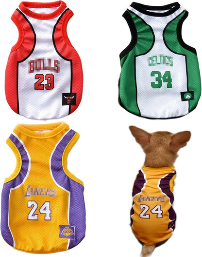  Dog Clothes for Small Dog Girl Puppy Clothes for Chihuahua Yorkies Bulldog Clothes for Medium Dogs Boy Basketball Jersey Pet Outfits Shirt Apparel Accessories