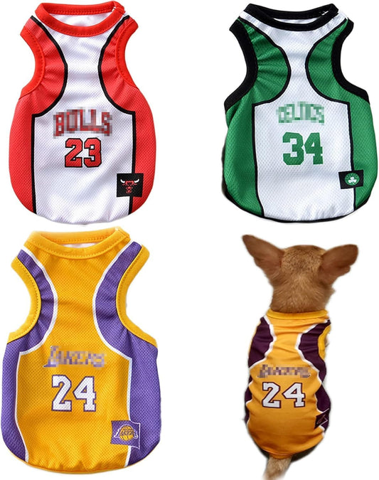  Dog Clothes for Small Dog Girl Puppy Clothes for Chihuahua Yorkies Bulldog Clothes for Medium Dogs Boy Basketball Jersey Pet Outfits Shirt Apparel Accessories