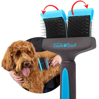 Slicker Brush for Dogs - Dual Head Grooming Tool for Tangle-Free Coat Care, Ideal for Poodles, Labradoodles, and Sheepadoodles, Promotes Healthy and Shiny Fur