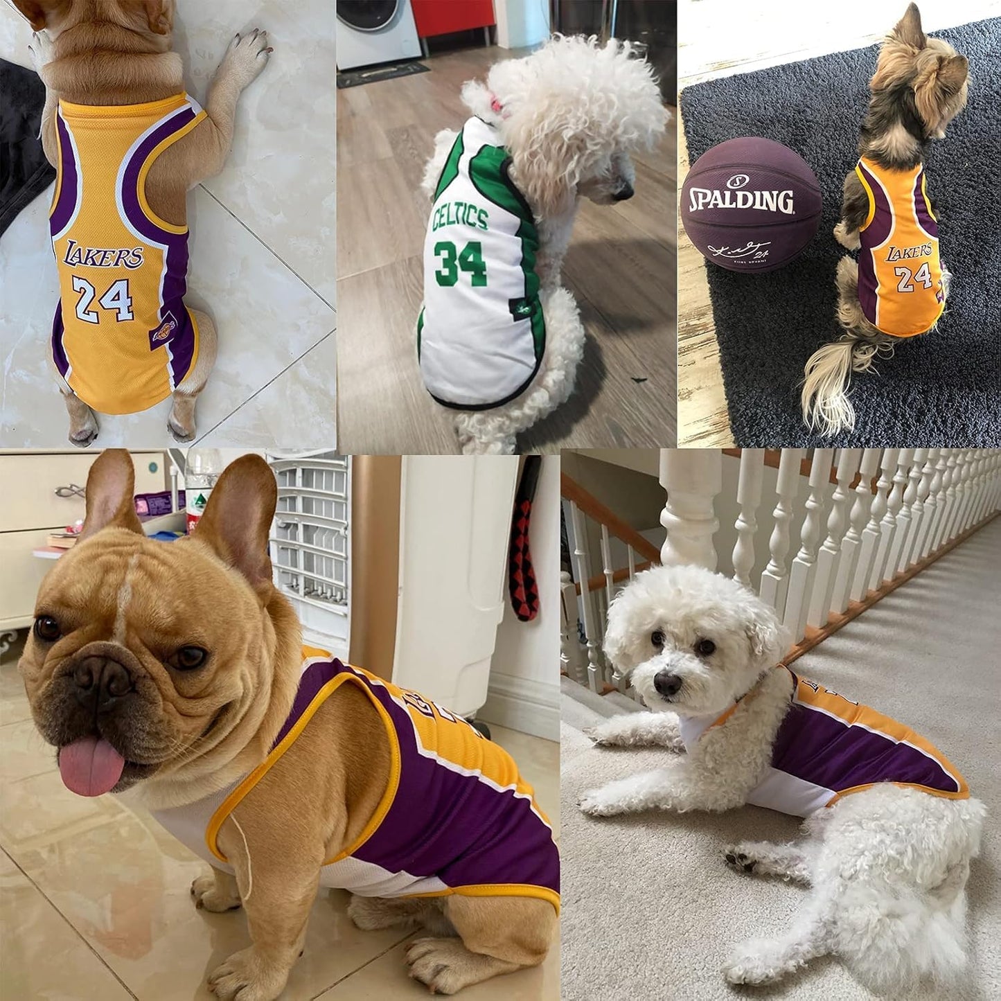  Dog Clothes for Small Dog Girl Puppy Clothes for Chihuahua Yorkies Bulldog Clothes for Medium Dogs Boy Basketball Jersey Pet Outfits Shirt Apparel Accessories