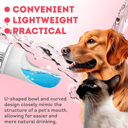 Portable Dog Water Bottle Dispenser ,Pet Water Bottles for Dogs on Walks ABS Dog Travel Water Bottle with Silicone Strap & Cotton Filter